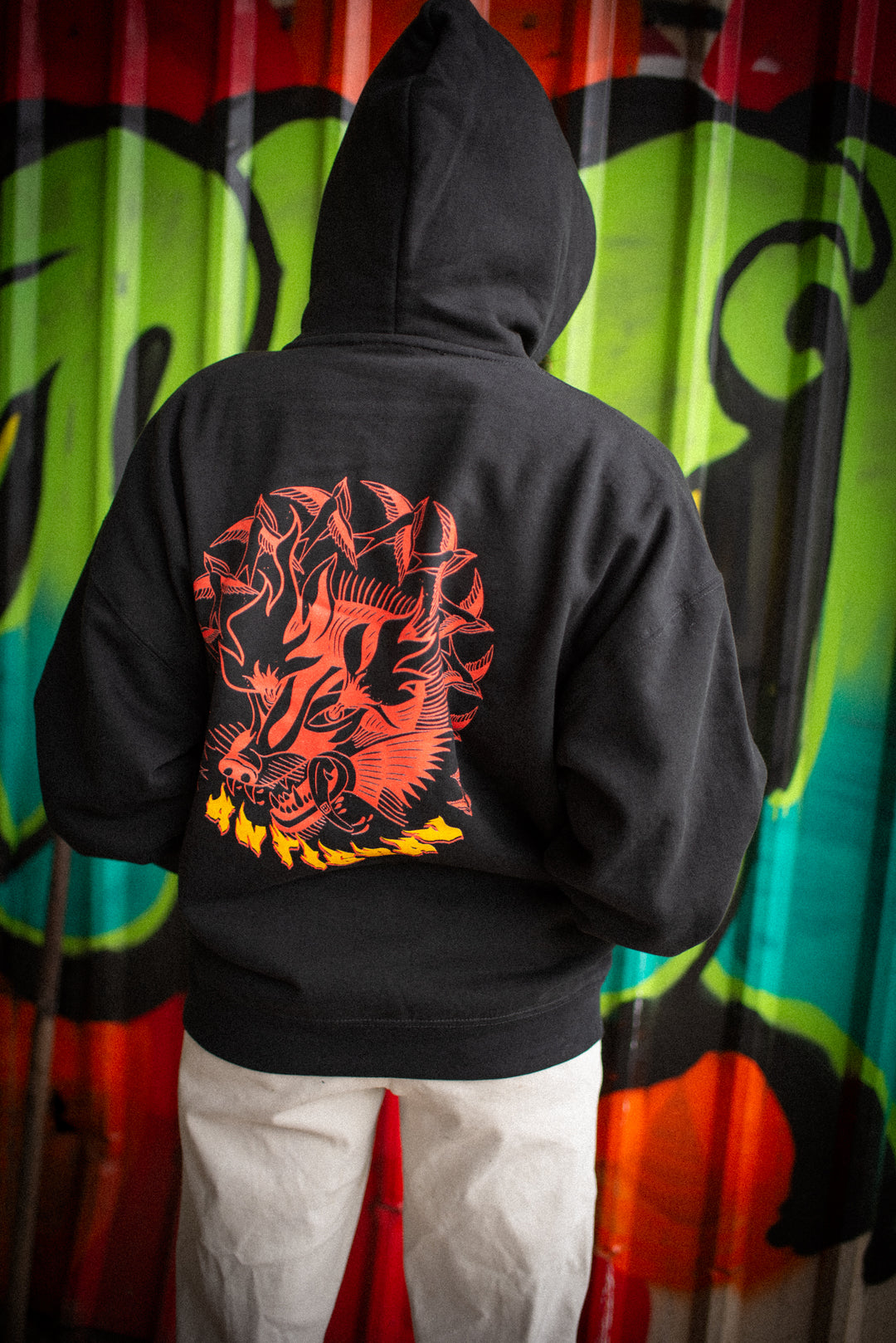 Down in Flames Heavy Zip Hoody