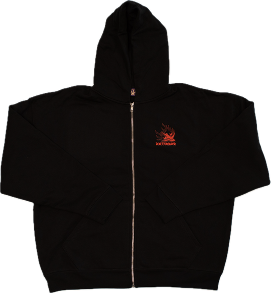 Down in Flames Heavy Zip Hoody