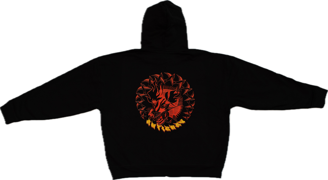 Down in Flames Heavy Zip Hoody